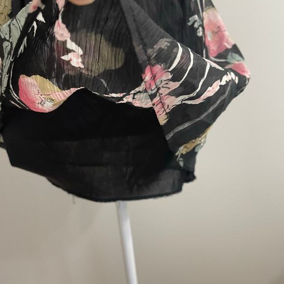 Wet Seal Vintage Black Floral Strapless Tube Mini Dress/ Long Tube Top SZ S Y2K - Picture 10 of 10